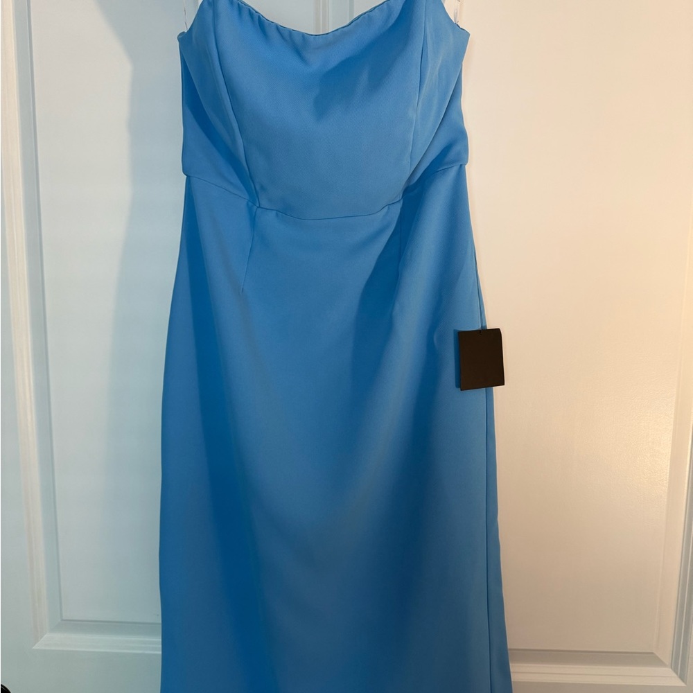 Lulu's Sky-Blue Strapless Evening Gown